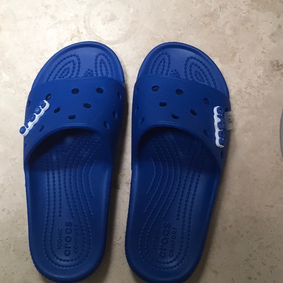 CROCS Shoes - NWT Crocs. Cobalt Blue Slides. M4/W6
